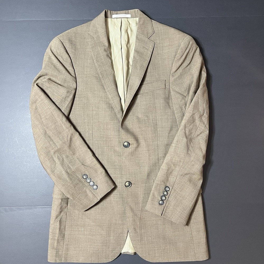 Murano Blazer Mens 36R 100% Wool Tan Two Button Jacket Preppy Business Casual